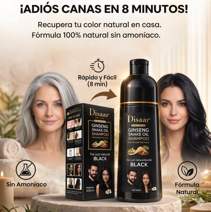 Rejuvenece tu cabello al instante Shampoo cubridor de cana.